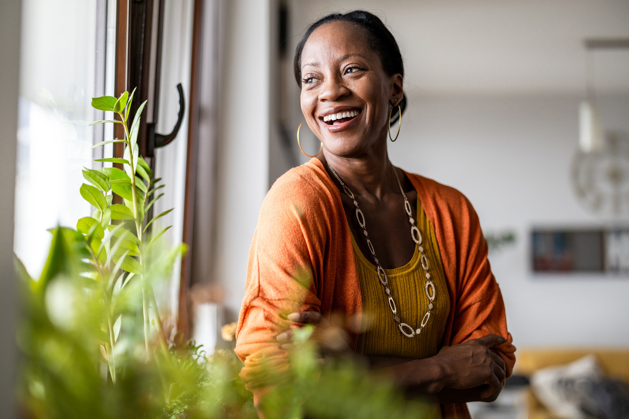 Woman smiling