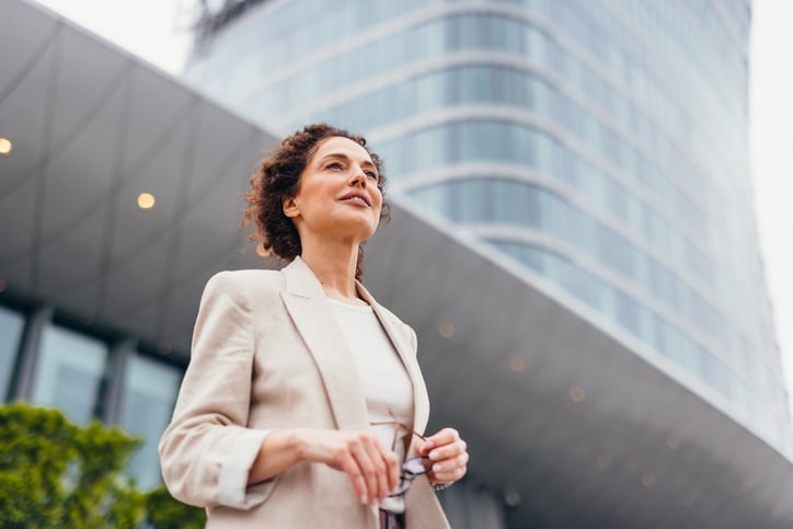 Business woman in city